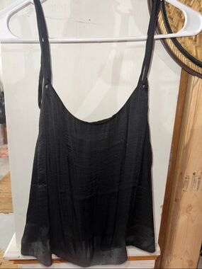 Black Satin Spaghetti-Strap Cami - Sleek Women's Top